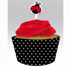 Ladybug Cupcake Wrap & Topper pack