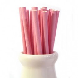 Straws Plain Pink