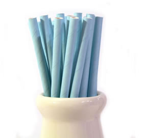 Straws Plain Blue