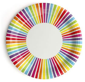 Rainbow Stripe Plates