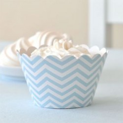 Chevron Blue Cupcake Wrappers