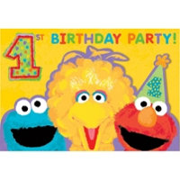 Sesame Street 1st Invitation & Envelopes