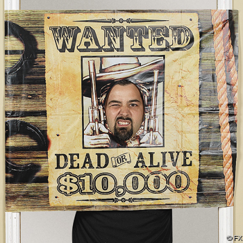 Wanted Dead or Alive Photo Door Banner