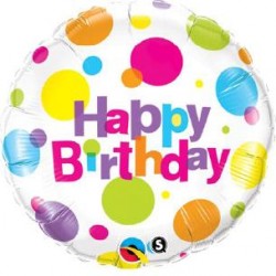 Birthday Colourful Dots Foil Balloon