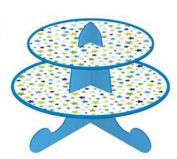 Cake Stand 2 Tier Blue Star