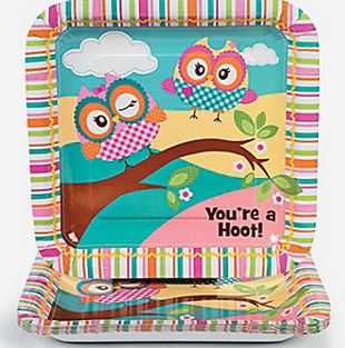 You're A Hoot Owl Large Square Plates