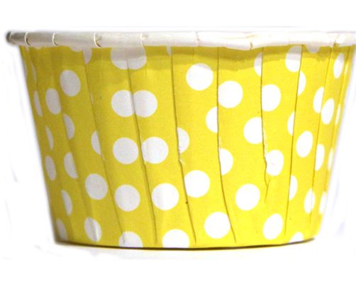 Baking Cups Yellow Polka Dot