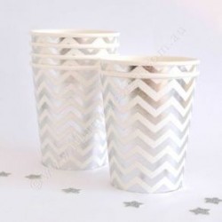 Chevron Silver Foil Cups