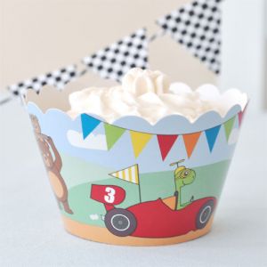 Little Race Cars Cupcake Wrappers