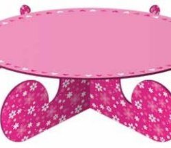 Cake Stand 1 Tier Pink Flowers