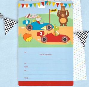 Little Race Car Invitations & Envelopes
