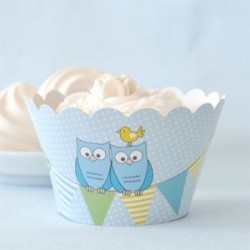 Blue Owl Cupcake Wrappers