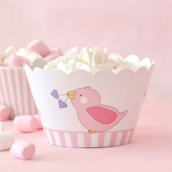 Birdy Pink Cupcake Wrappers