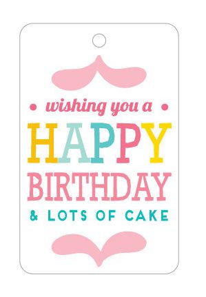 Gift Tag Cake Birthday Message