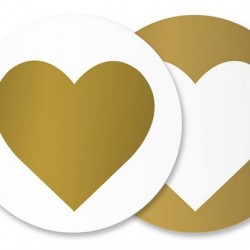 Heart Gold Sticker Seals