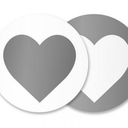 Heart Silver Sticker Seals