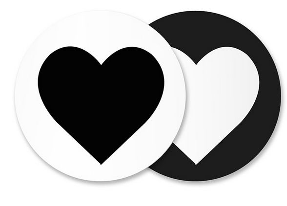 Heart Black Sticker Seals