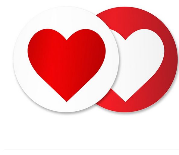 Heart Red Sticker Seals