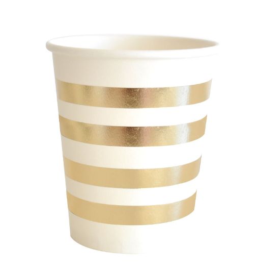Gold Foil Stripe Cups