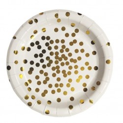 Gold Confetti Cake Plates