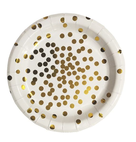 Gold Confetti Cake Plates