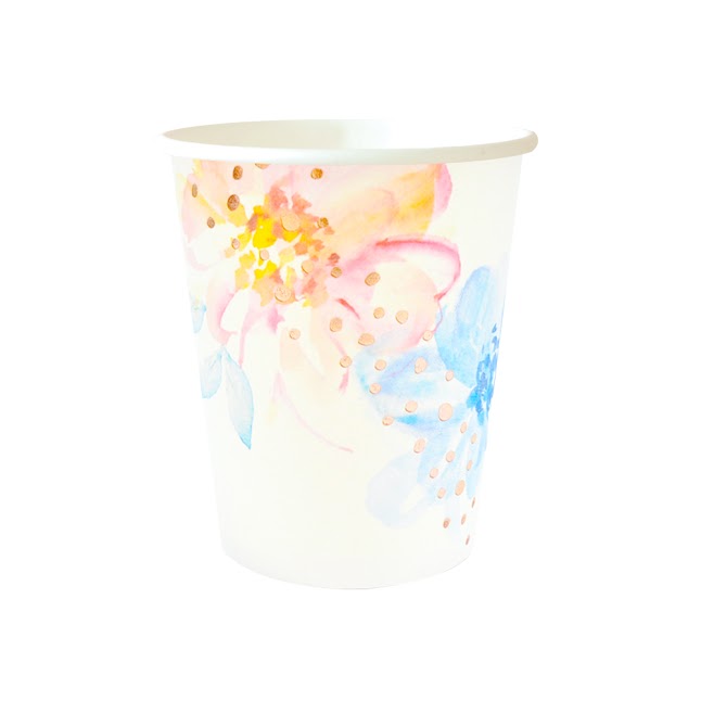 Rose Gold Floral Cups