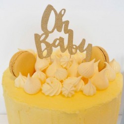 Oh Baby Gold Glitter Cake Topper
