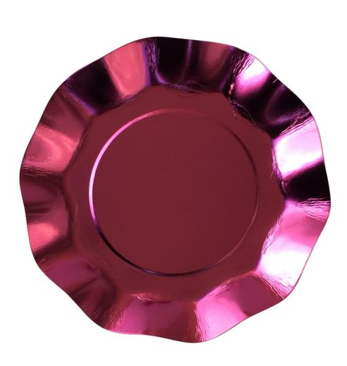 Pink Metallic Ruffled Plates