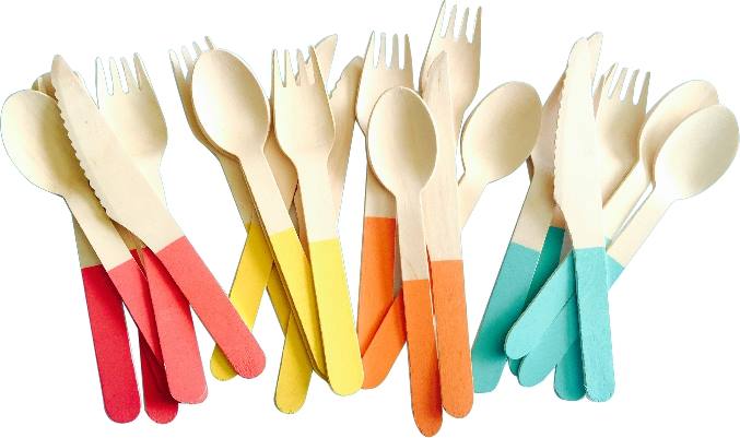 Wooden Tropical Cutlery Set