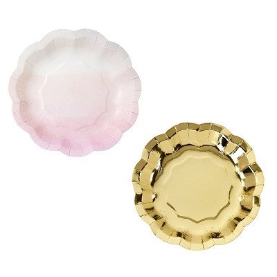 We Heart Pink Ombre/Gold Plates